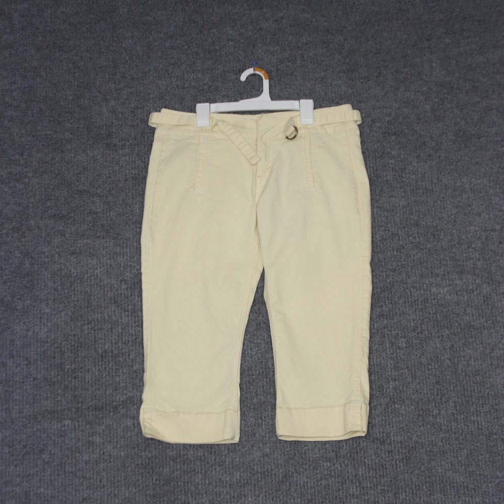 Levi Strauss Signature‎ Capris Womens 8 Cream Stretch Summer Casual Belted